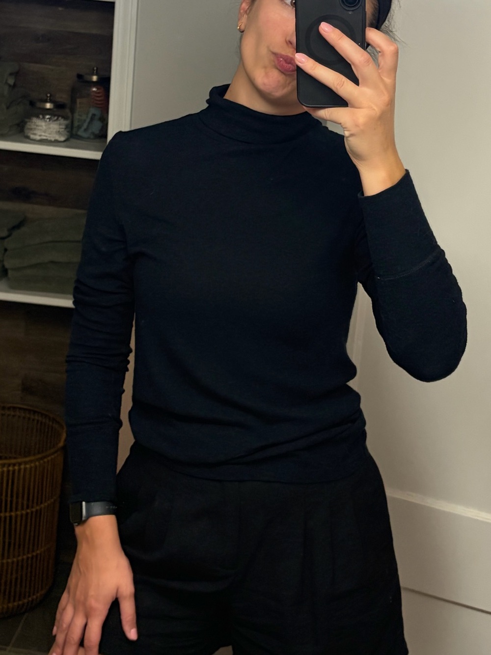 Black Lightweight Turtleneck